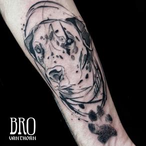 Portrait de dalmatien tatoué par Bro Vanthorn