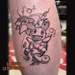 Le Pokémon Carapuce tatoué façon sketchy par Peter Galt