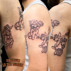 Link, Mario et Crash Bandicoot tatoués par Peter Galt